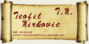 Teofil Mirković vizit kartica